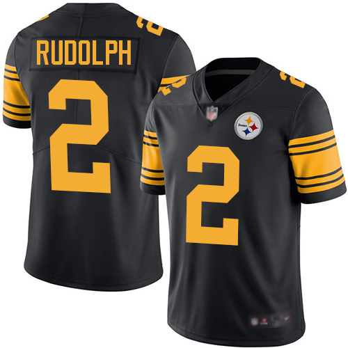 Youth Pittsburgh Steelers Football 2 Limited Black Mason Rudolph Rush Vapor Untouchable Nike NFL Jersey